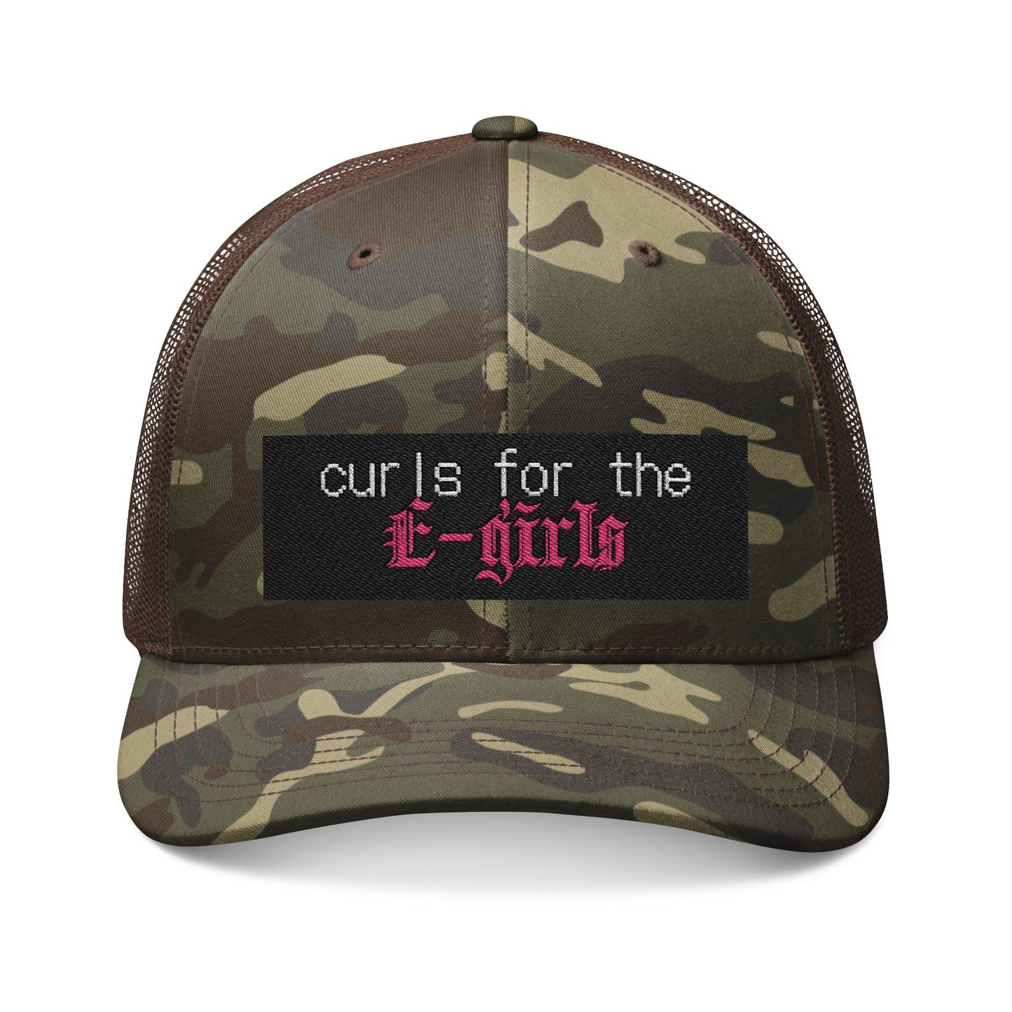 Curls For The E-girls trucker hat (camo)