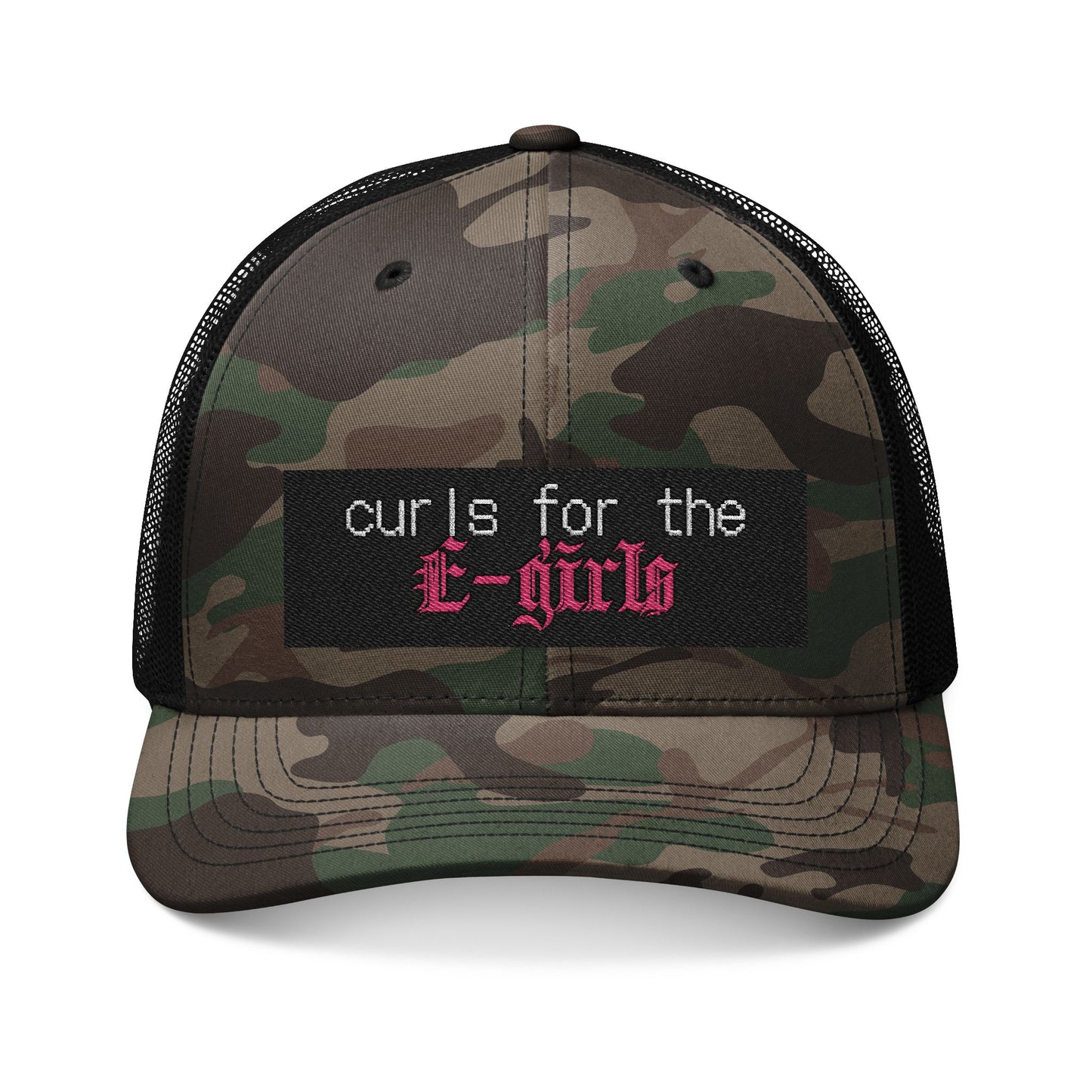 Curls For The E-girls trucker hat (camo)